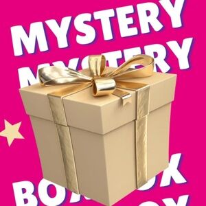 Mystery Gift Box with Gold Ribbon